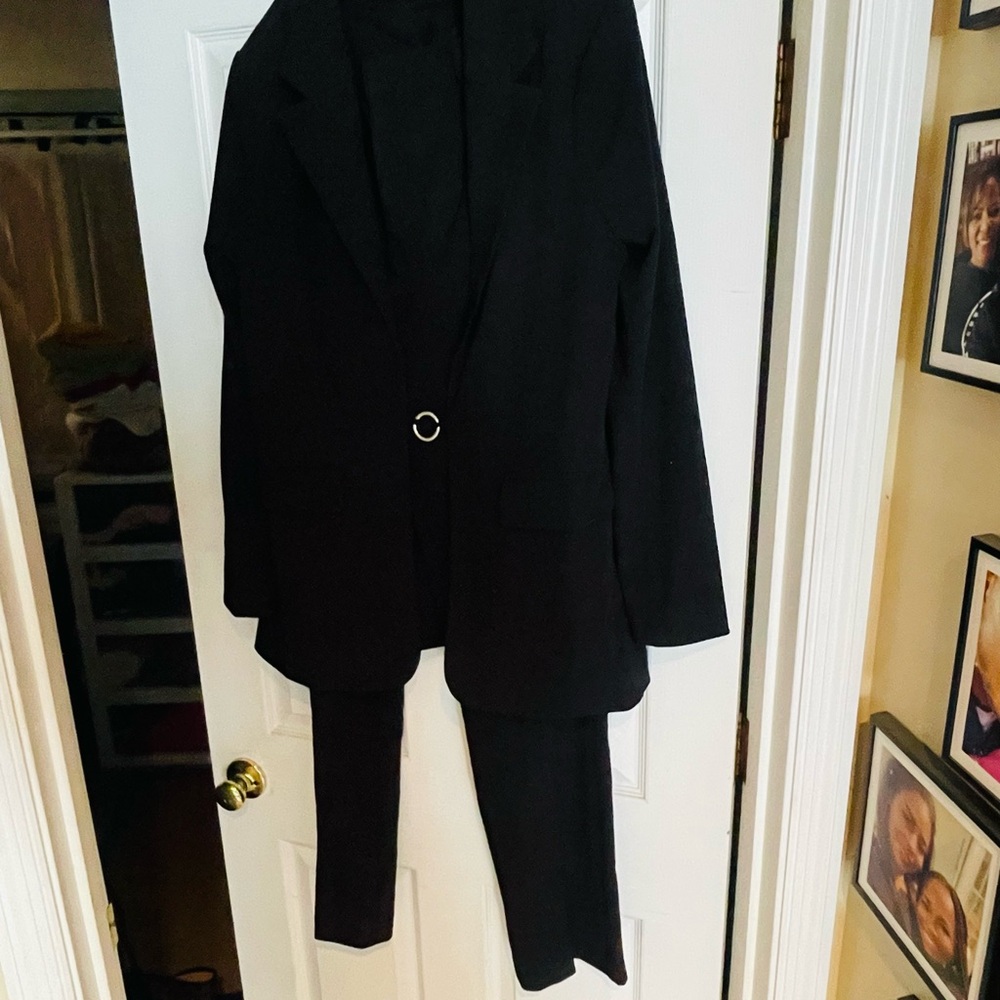 Black Blazer and Pants Suit